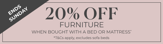 20% off furniture wbw bed or mattress | ends sunday