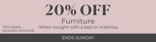 20% off furniture wbw bed or mattress | ends sunday
