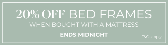 20% Off Bed Frames When Bought With Any Mattress Ends