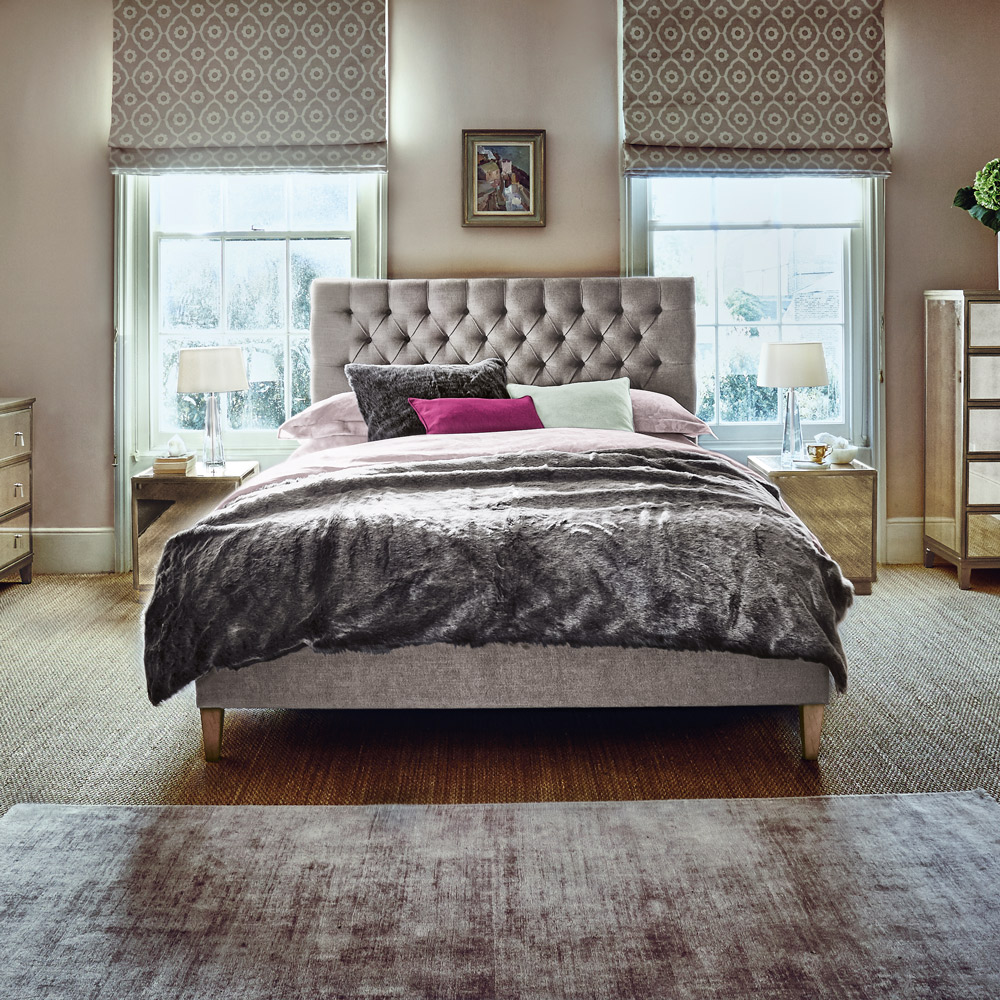 Upholstered Beds Fabric Bed Frames Feather & Black