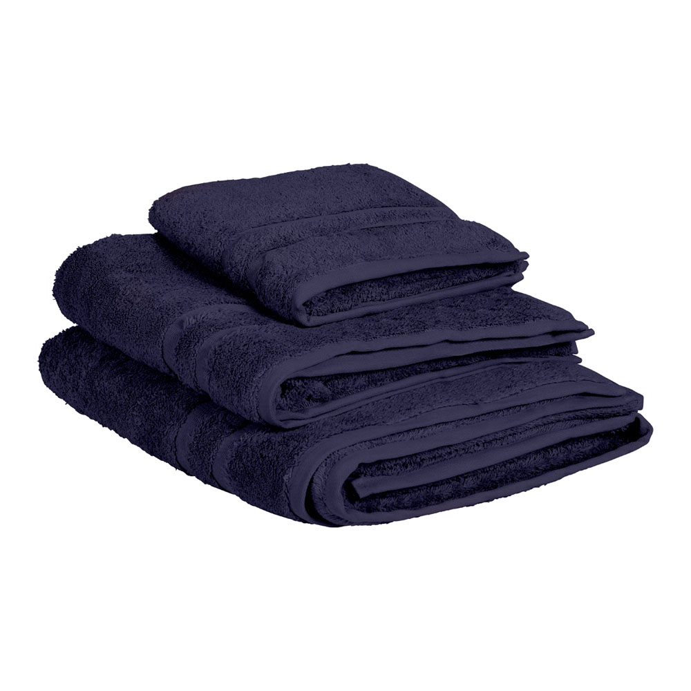 White Egyptian Cotton Towels Feather & Black