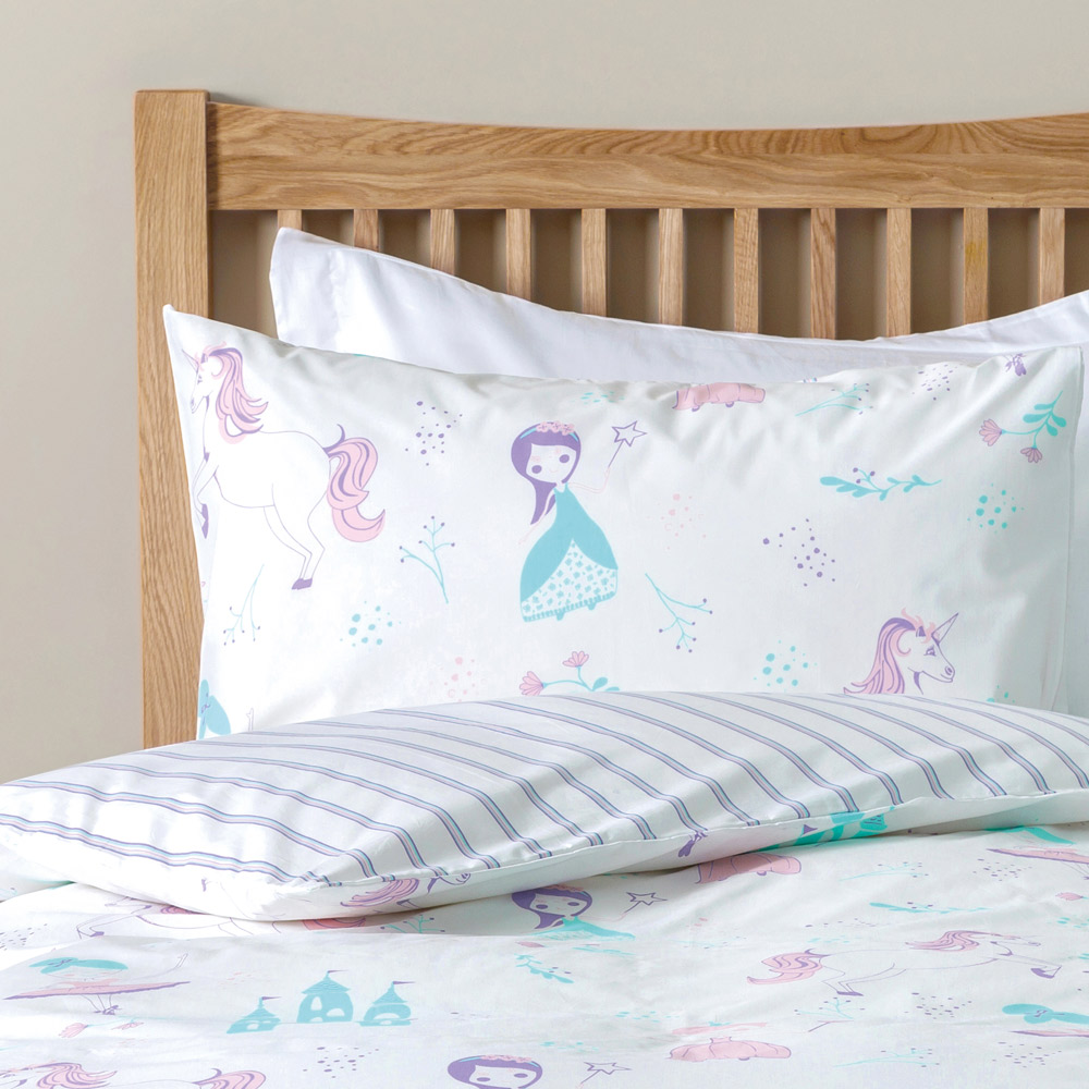 Childrens Bed Linen Duvet Covers Feather Black Pixie Unicorn Bed Linen Set