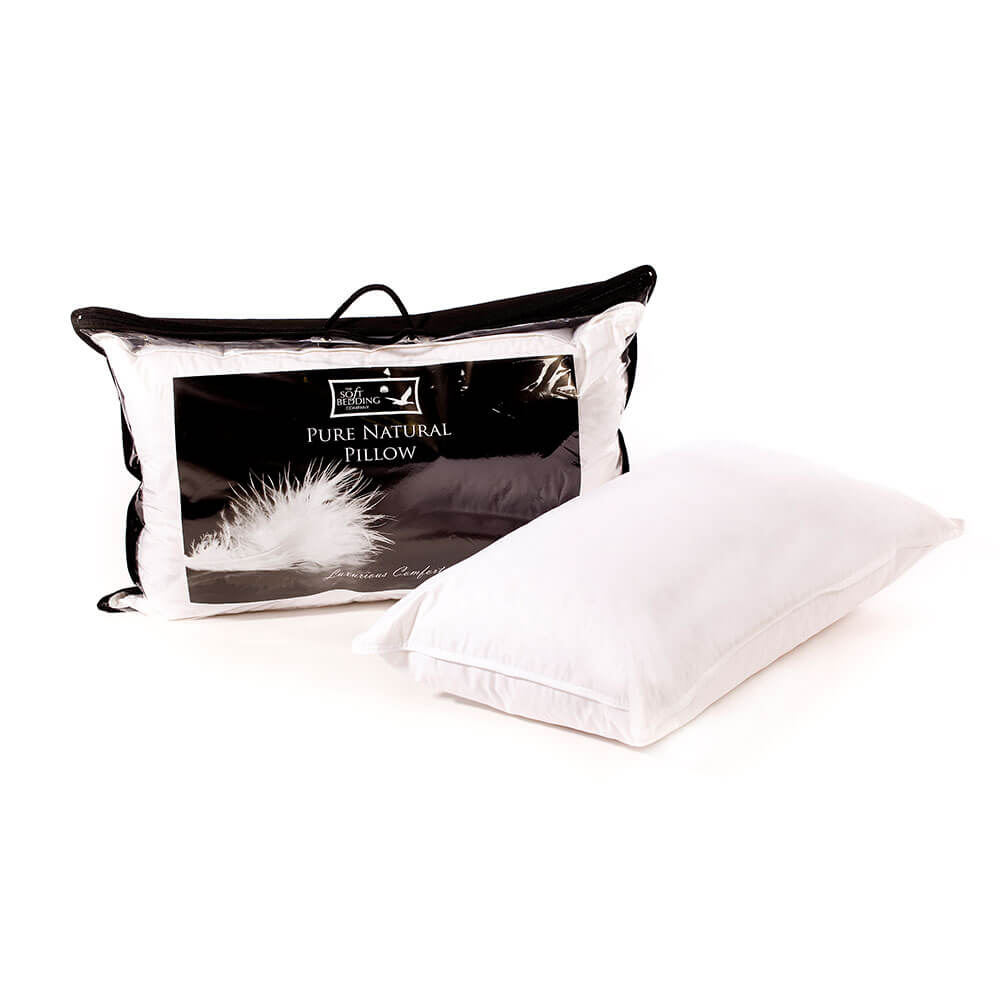 Duck Down Pillow Feather & Black