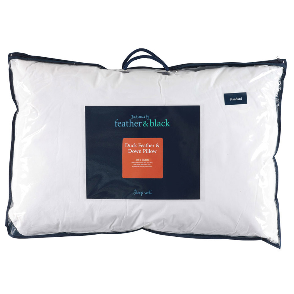 Duck Feather & Down Standard Pillow Firm Feather & Black