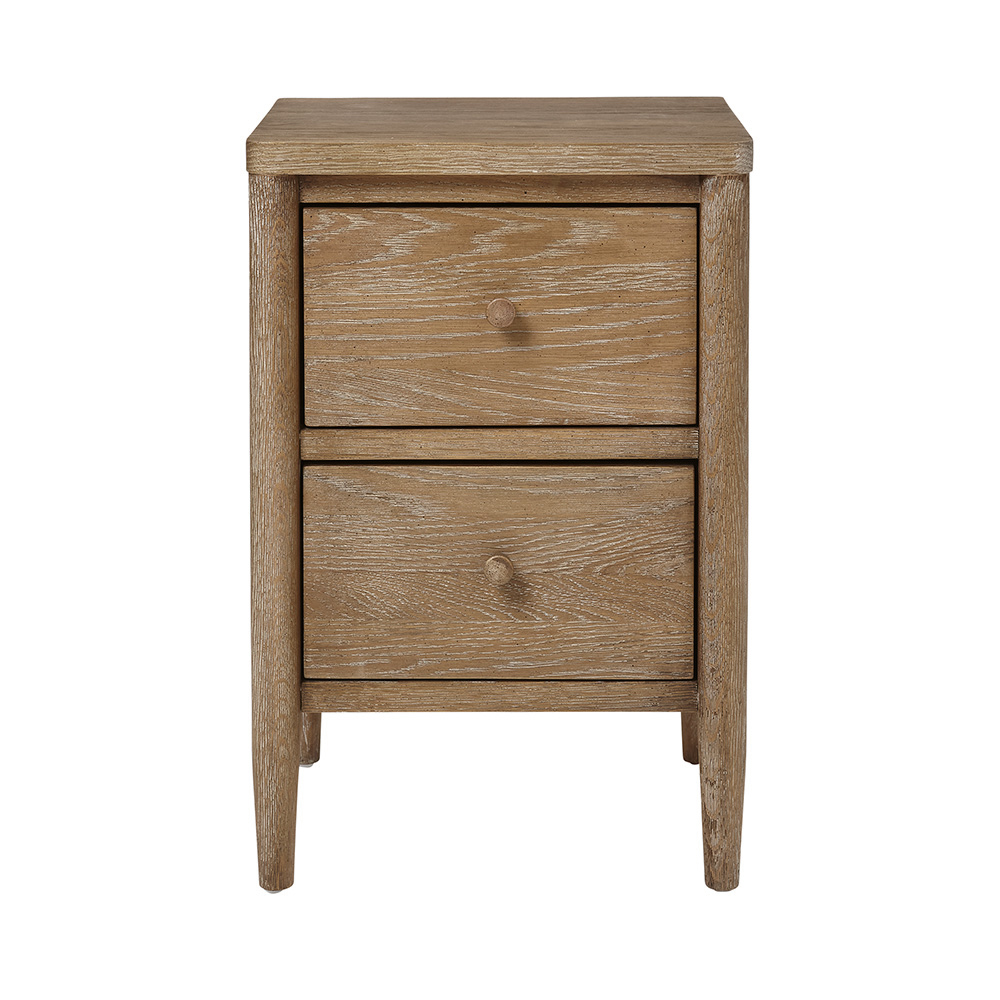 Aubrey 2 Drawer Bedside Table | Feather & Black