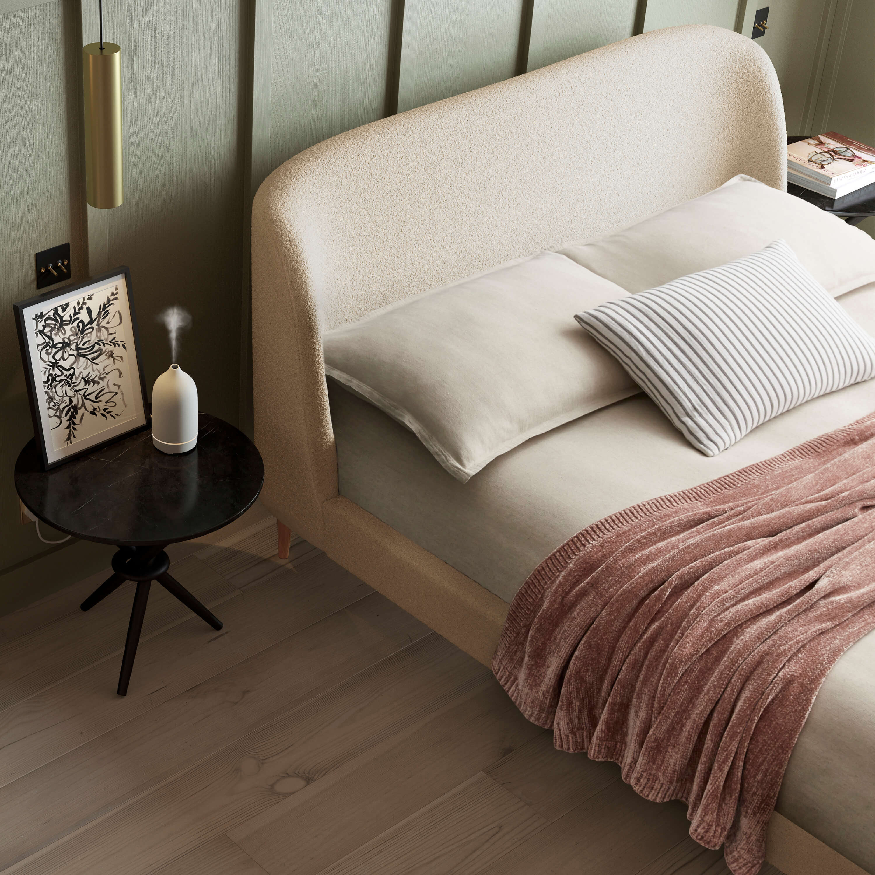 Calming Curved Furniture for Your Bedroom Feather & Black