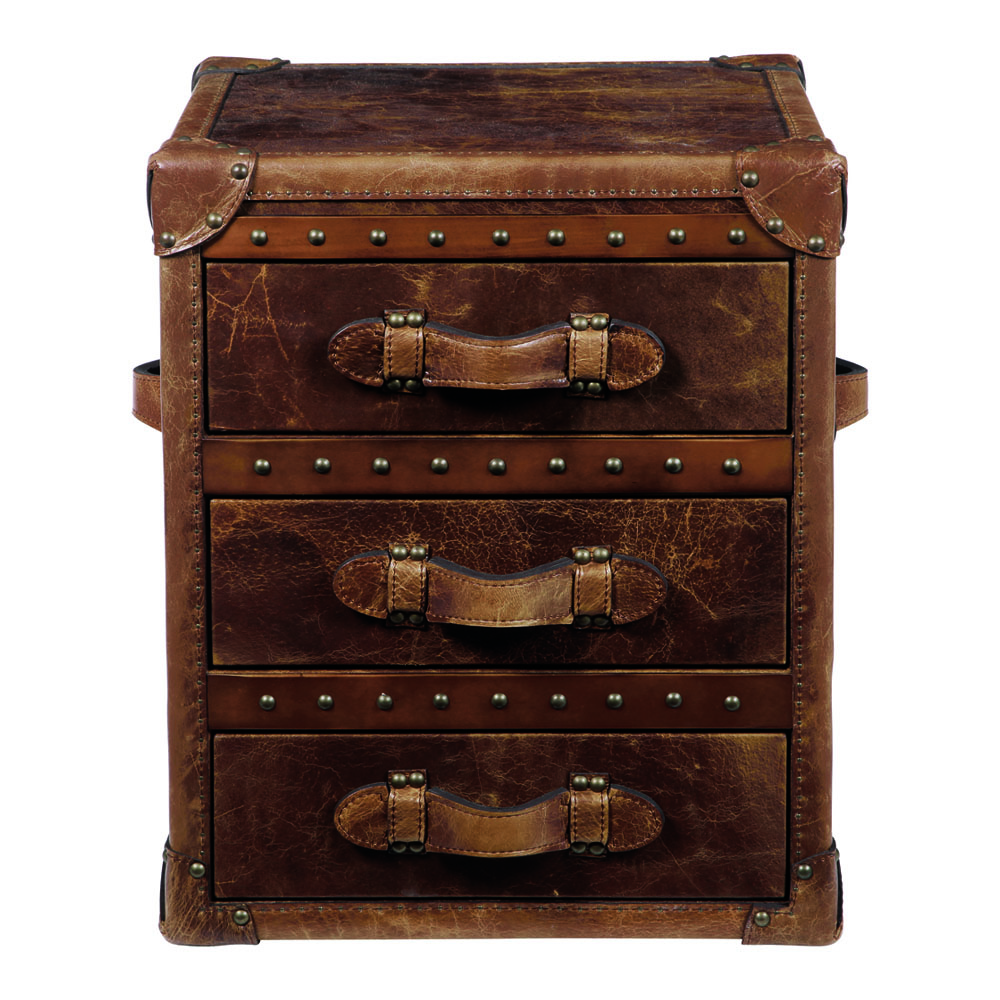 Houston Bedside Trunk Feather & Black