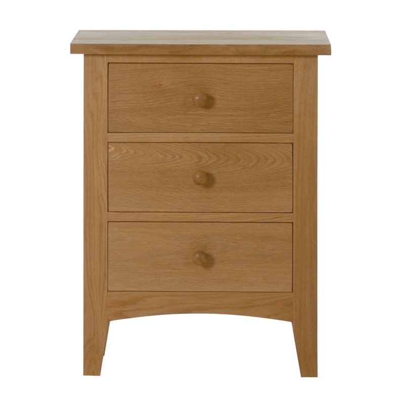 Marblehead 3 Drawer Bedside Table Feather & Black