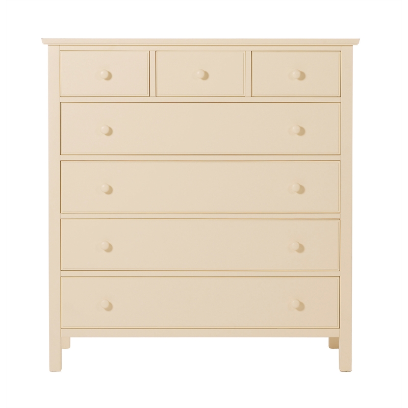 Olivia 7 Drawer Chest Feather & Black