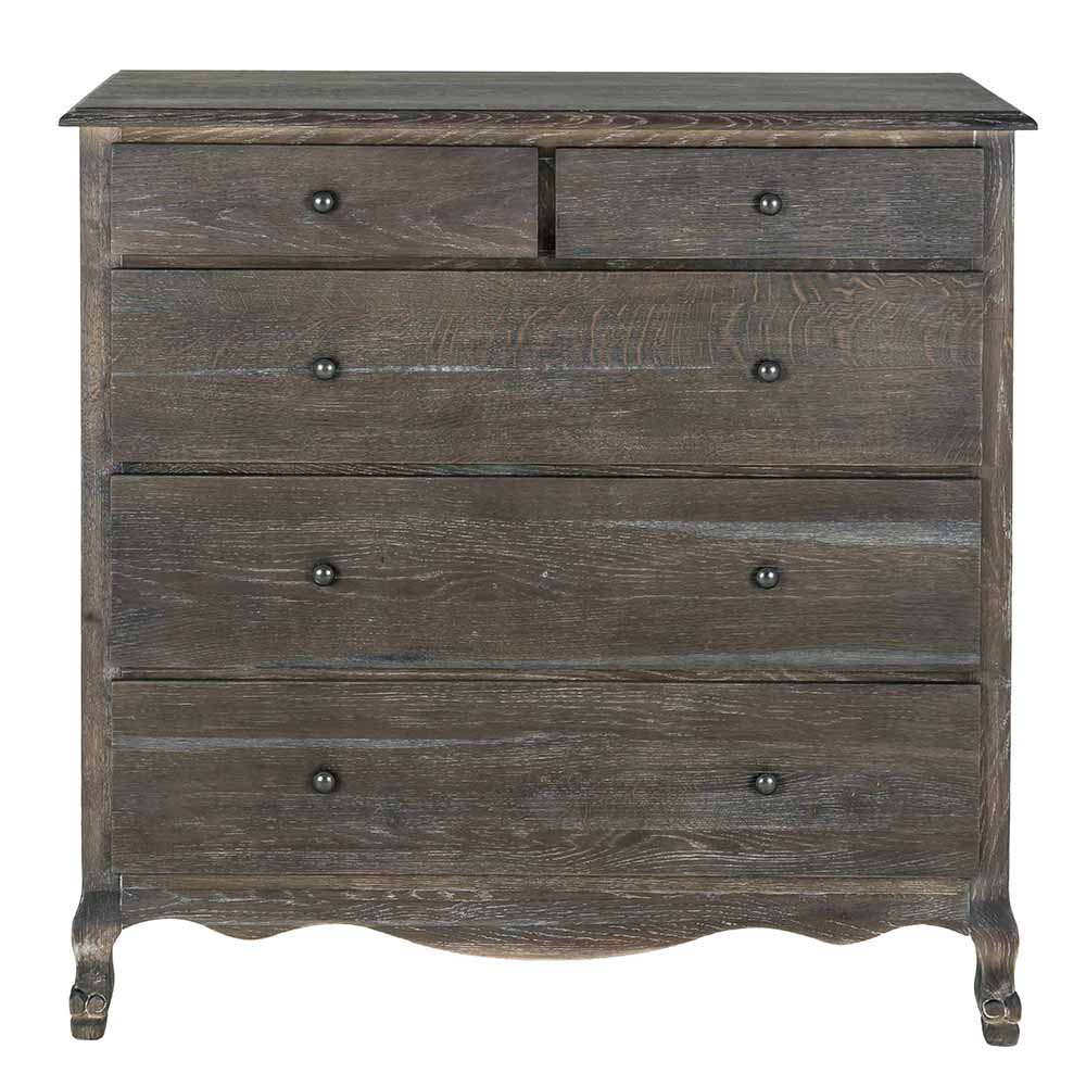 Sienna Grey 5 Drawer Chest Feather Black Sienna Grey 5 Drawer Chest Feather Black